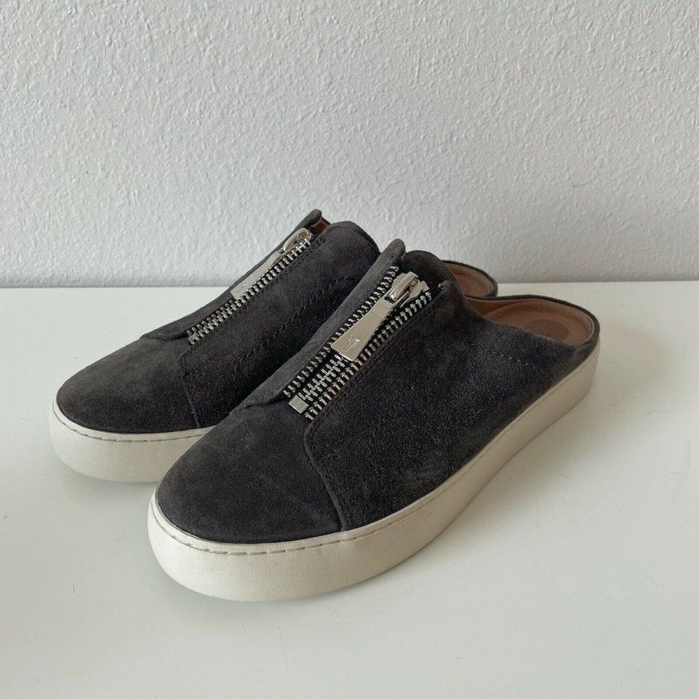 Frye Gray Suede Slip-On Loafers